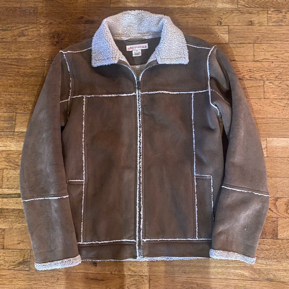 Aeropostale men’s faux leather Sherpa jacket size XS men’s